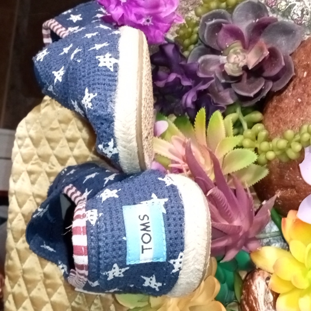 🧨 Toms Classic Slip On Flats Mesh American Flag Red/White/Blue Womens Size 6 - Picture 6 of 10